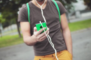 Listening to music on smartphone 